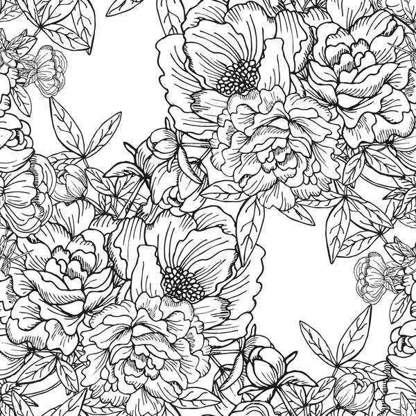 Bloemen naadloos patroon — Stockvector