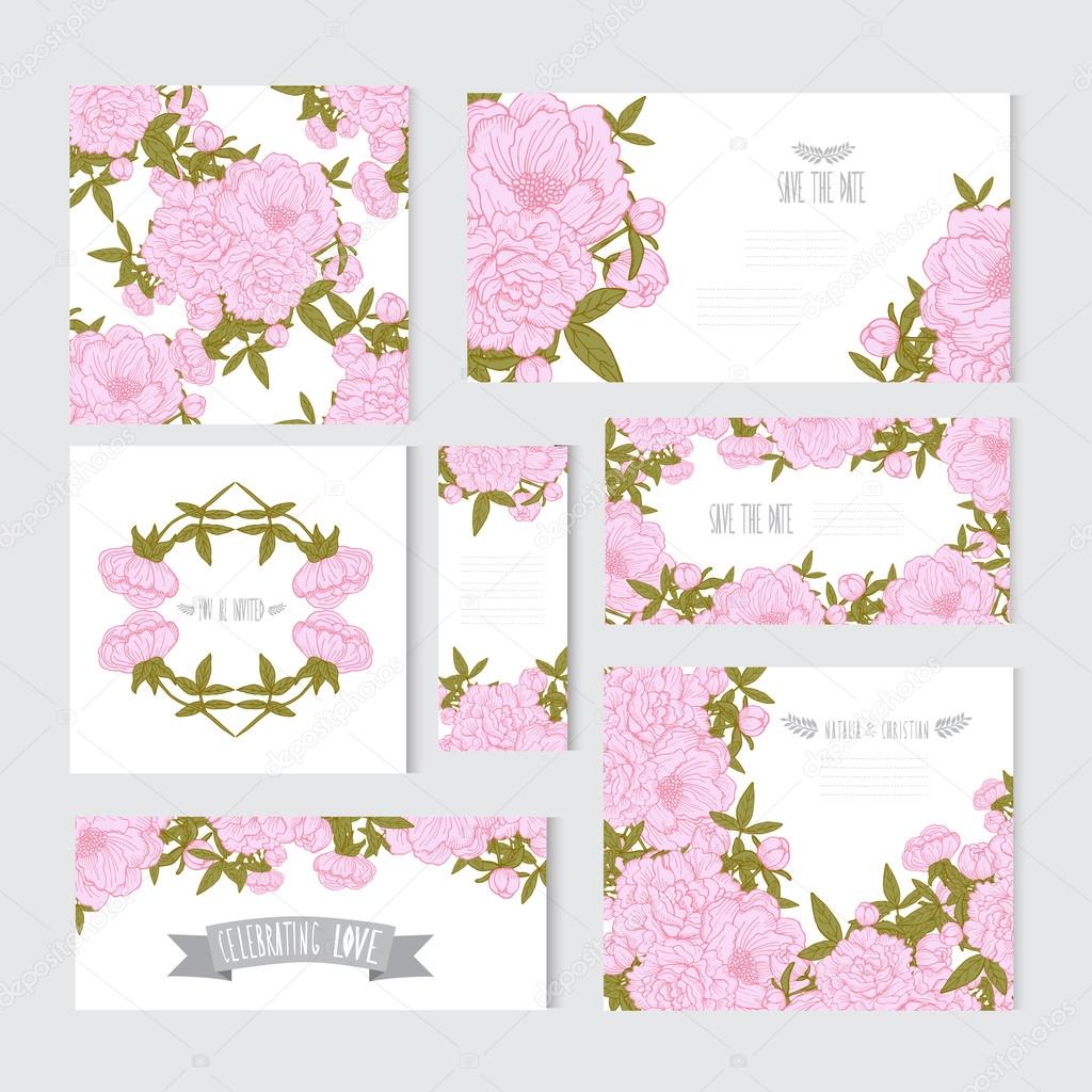 floral cards set