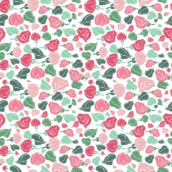 Bloemen naadloos patroon — Stockvector