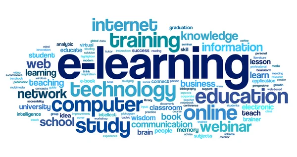 Koncepcja e learningu w chmury tagów — Zdjęcie stockowe