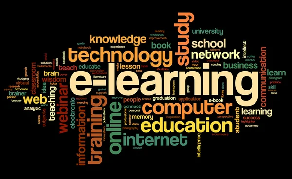 Koncepcja e learningu w chmury tagów — Zdjęcie stockowe