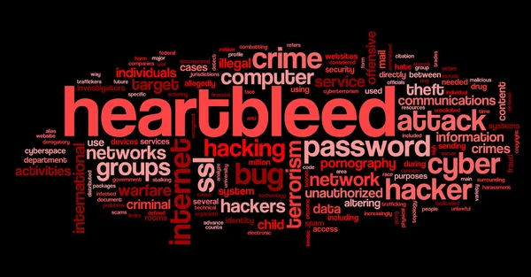 Attacco Heartbleed in word tag cloud — Foto Stock