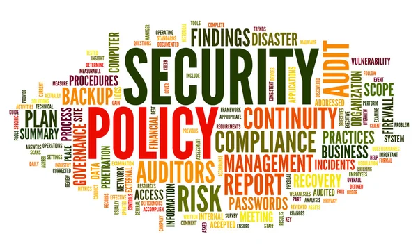 Security policy in word tag cloud — Stock Photo, Image