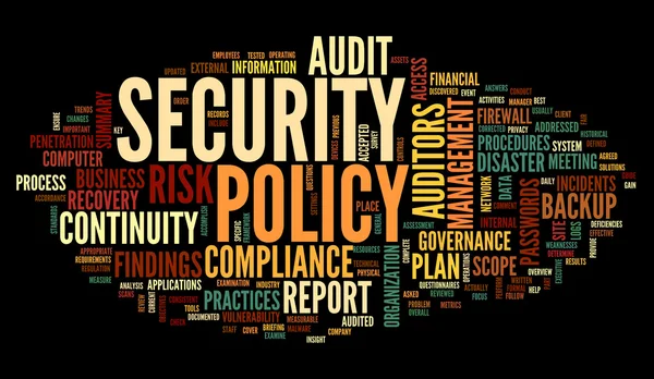 Security policy in word tag cloud — Stock Photo, Image