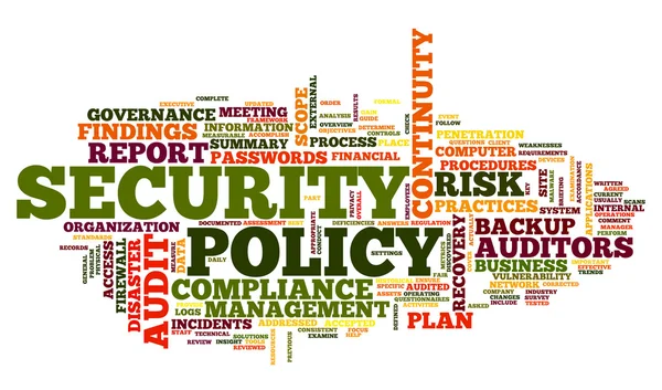 Security policy in word tag cloud — Stock Photo, Image