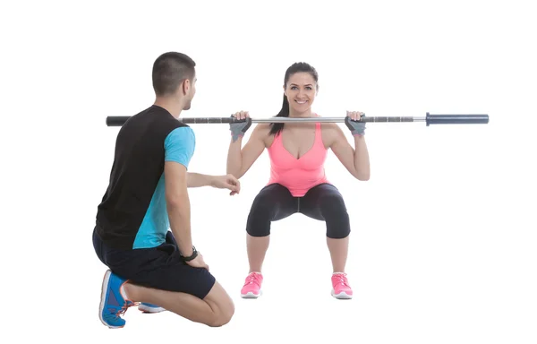 Olympic barbell exercises — Stock Photo, Image