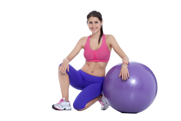 Fitness with Swiss ball — Stock Photo, Image