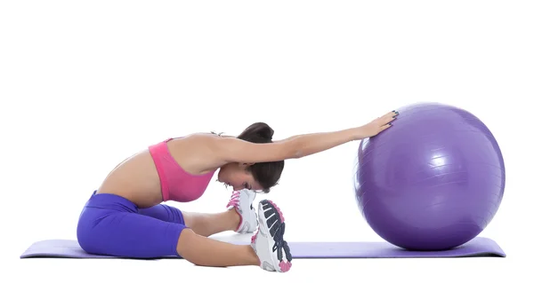 Stay fit with a swiss ball! — Stock Photo, Image