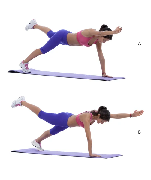 Çapraz kol ve bacak kaldırma ile plank