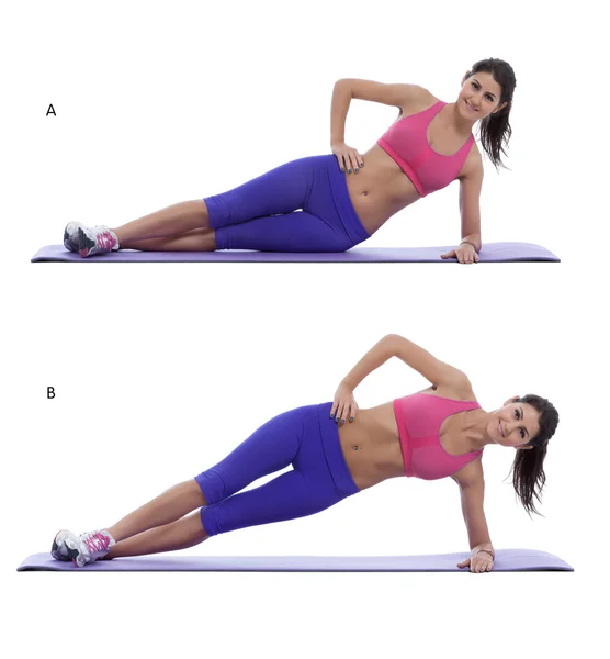 Side plank lift — Stockfoto