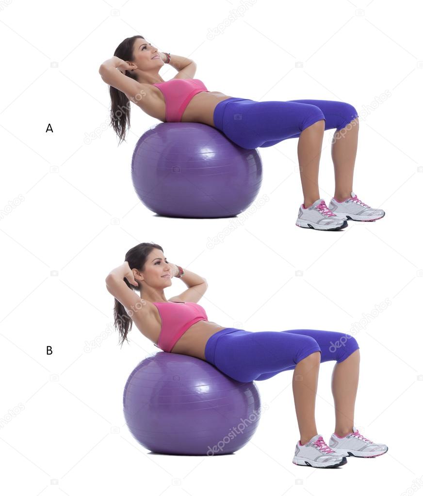 Swiss ball crunch — Stock Photo © blanaru 64752359