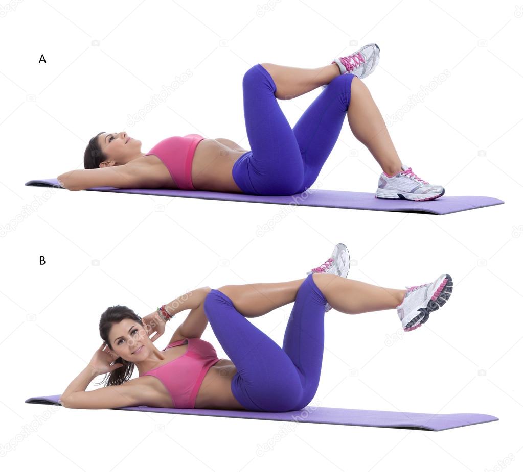 Cross-leg reverse crunch