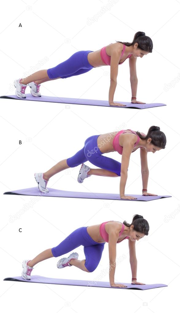 Plank with knee to elbow