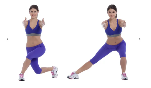 Curtsy Squat/Lateral Lift — Stock Image Curtsy Squat/Lateral Lift Royalty Free Stock Images