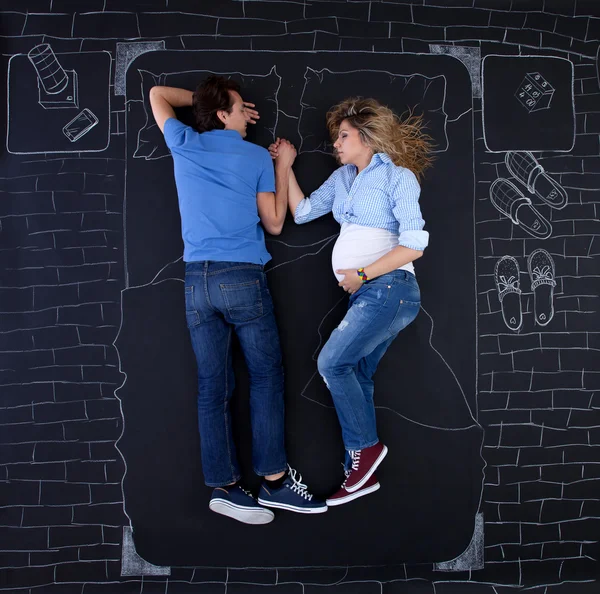 Sleeping in bed together — Stock Photo, Image