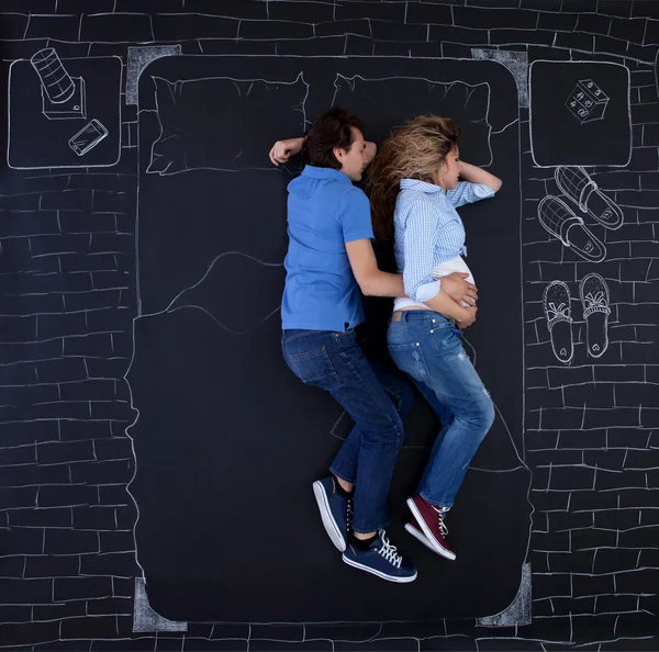 Sleeping in bed together — Stock Photo, Image