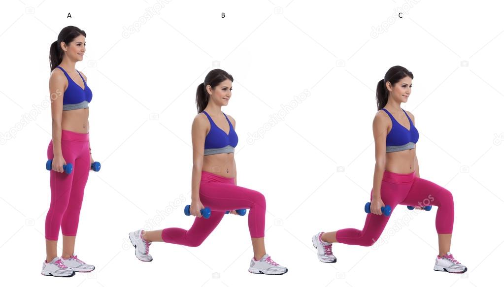 Reverse dumbbell lunge