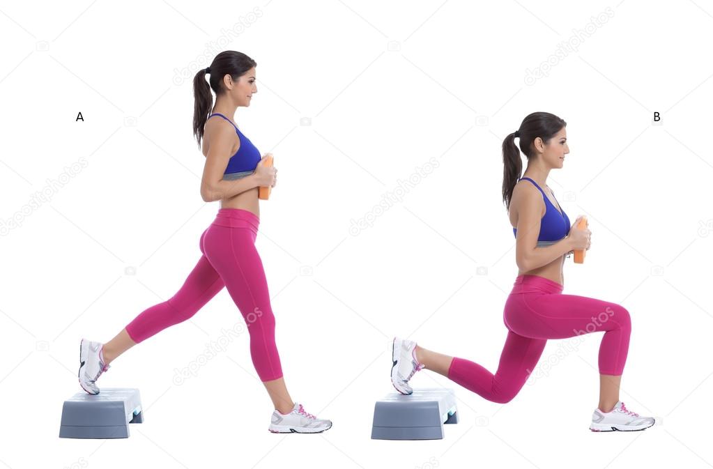Step lunge with disc weight