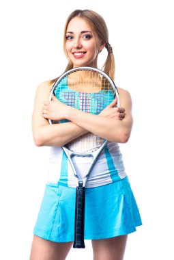 Beyaz karşı izole tenisçi,