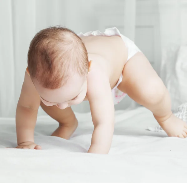 Baby in bed — Stock Photo, Image