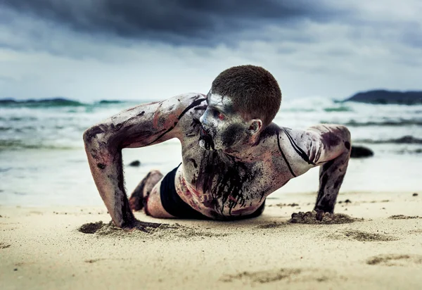 Zombie on the beach — Stock Photo, Image