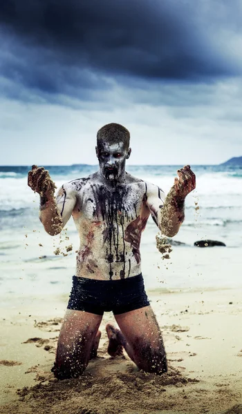 Zombie on the beach — Stock Photo, Image