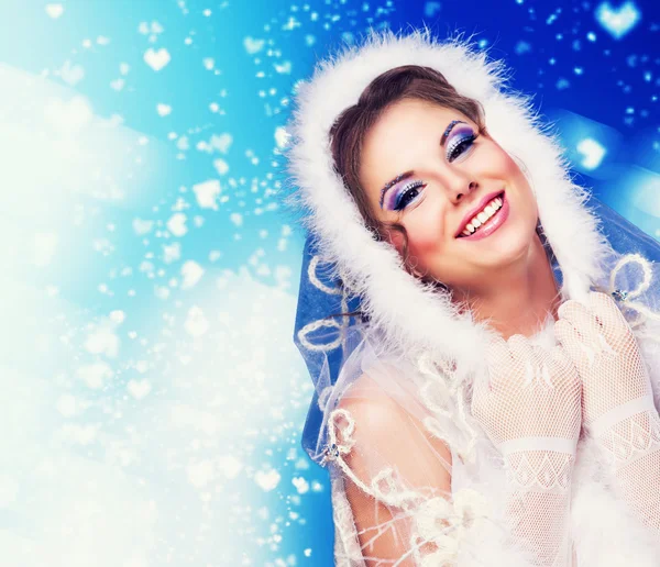 아름 다운 여자, 크리스마스 — 스톡 사진