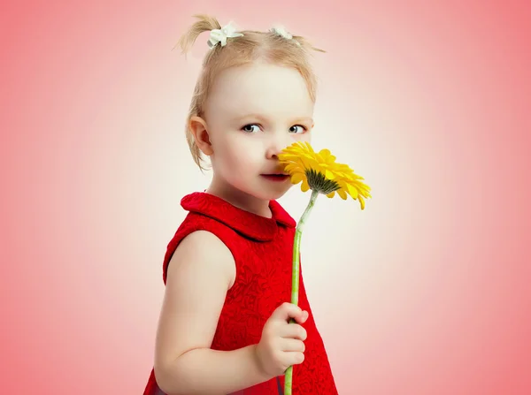 Chica con una flor — Foto de Stock