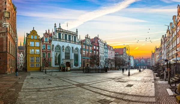 Ulice dlouhá Lane v Gdaňsku — Stock fotografie