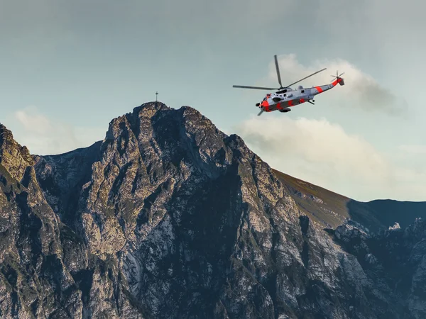Vrtulník na záchrannou misi — Stock fotografie