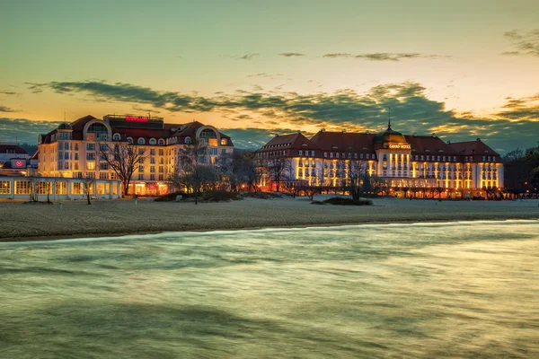 Sopot no por do sol — Fotografia de Stock