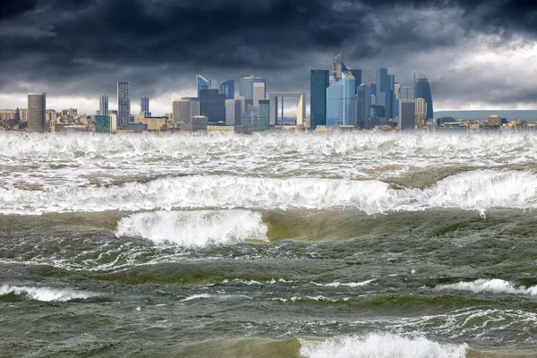 Apocalyptic scene tsunami — Stock Photo, Image