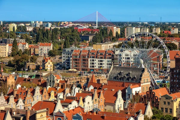 Panoramiczny widok na miasto Gdańsk — Zdjęcie stockowe