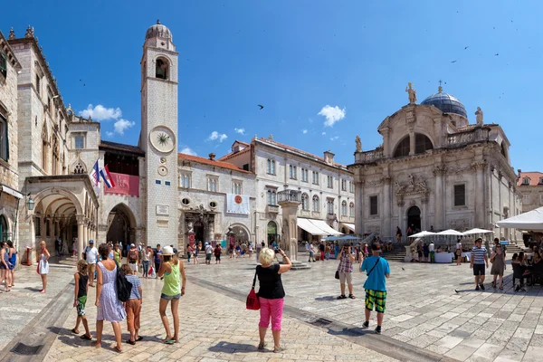 Centrale straat van de oude stad van dubrovnik, Kroatië. — Stockfoto