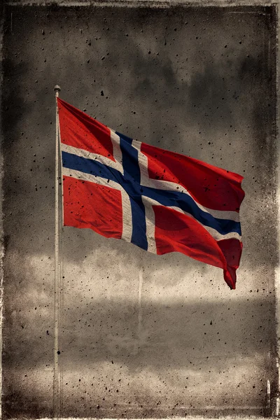 Grunge bandera de Noruega — Foto de Stock