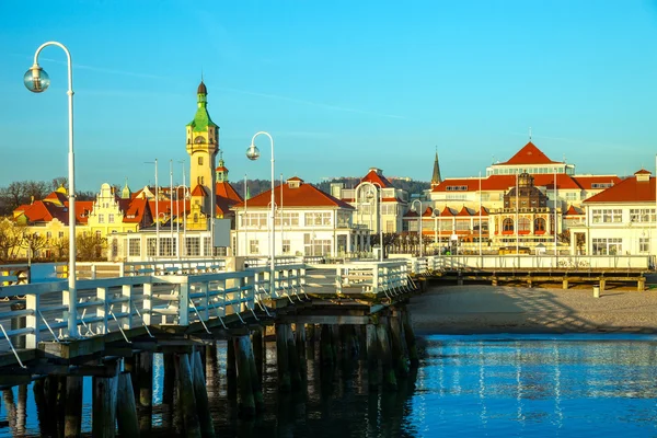 Muelle en Sopot por la mañana — Foto de Stock