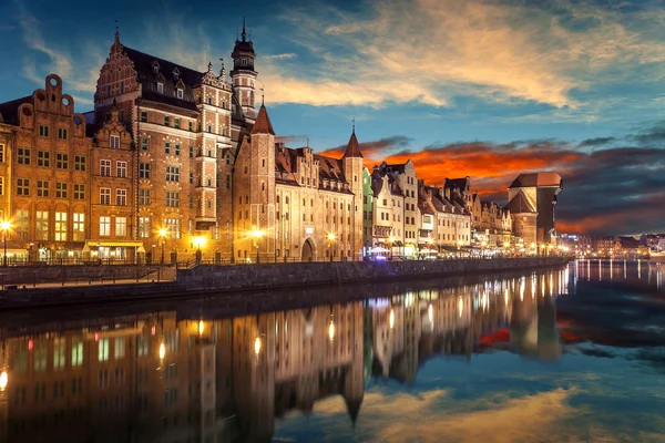 Gdansk på natten — Stockfoto