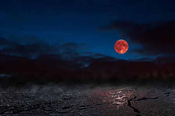 Lua vermelha - lua de sangue — Fotografia de Stock