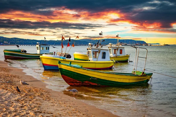 Лодки Сопота — стоковое фото