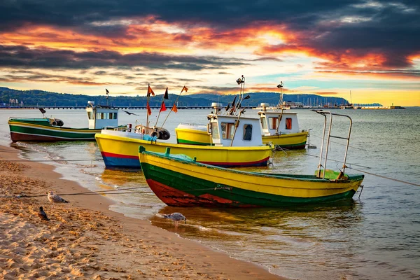 Båtar i Sopot, Polen — Stockfoto