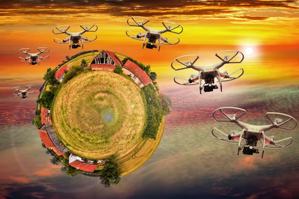 Vue abstraite - Invasion de drones — Photo