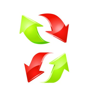 Kırmızı ve Yeşil ok. vektör