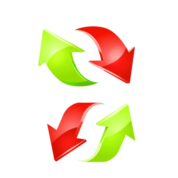 Flecha roja y verde. Vector — Vector de stock