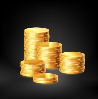 Altın para yığınları, vektör