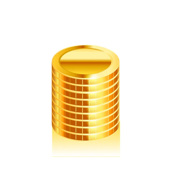 Stacks of gold coins. Vector. — Stock Vector