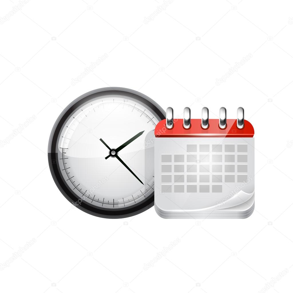 Web calendar and clock. Vector
