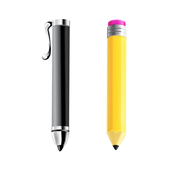 Pen and pencil. Vector illustration. — Stock Vector
