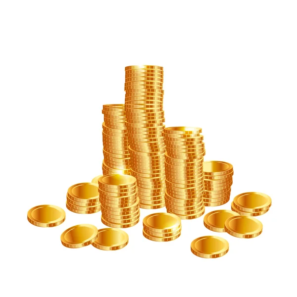Стопки золотих монет . — стоковий вектор