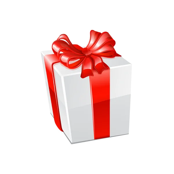 Caja de regalo sobre fondo blanco. Vector — Vector de stock