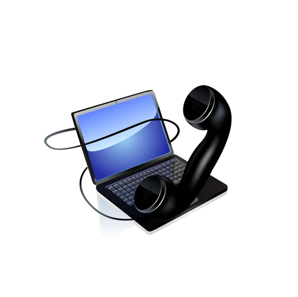 Laptop e ícone de telefone. Vetor — Vetor de Stock